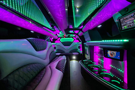 leather seating on the limo