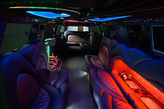 led lightin on escalade limo